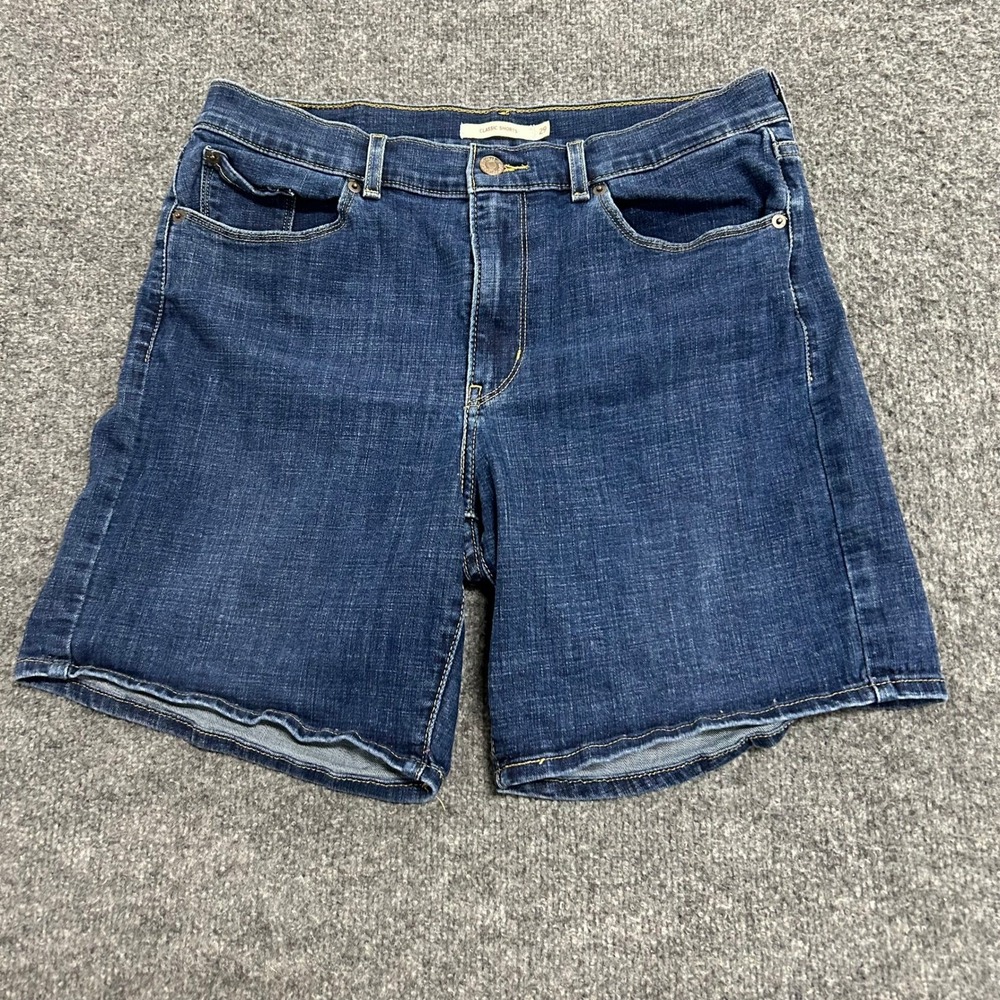 Levi's Classic Shorts Womens Size 29 Blue Denim Dark Wash Mid Rise Casual